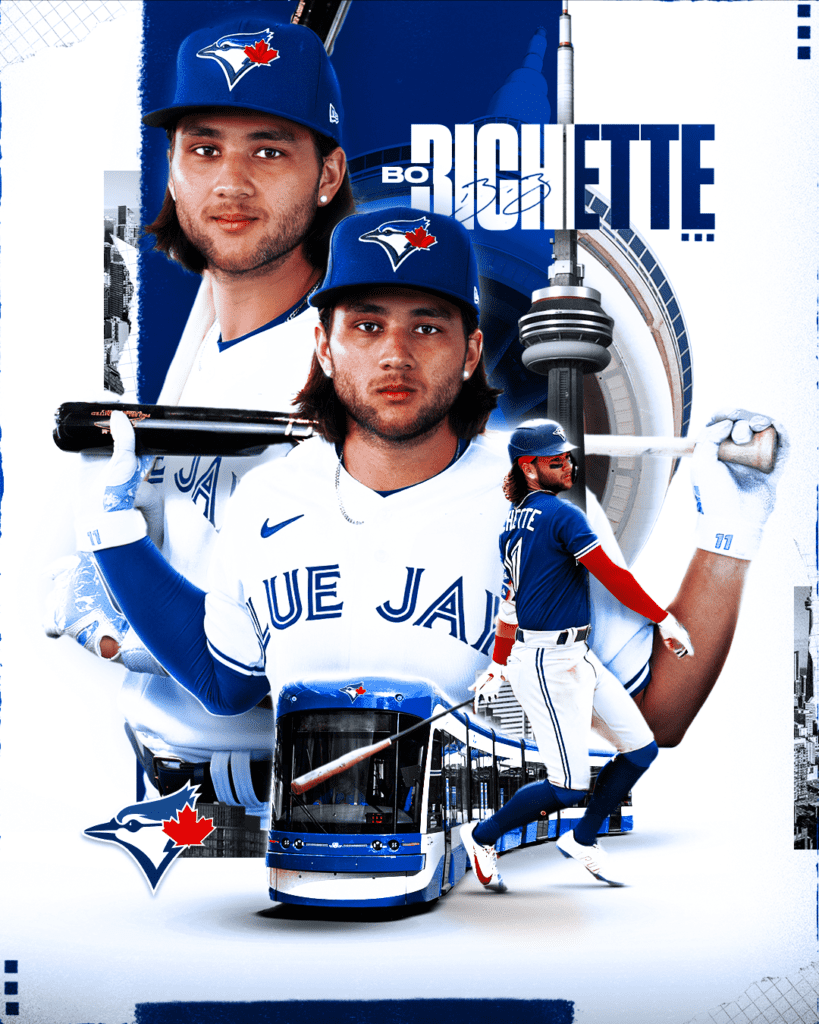 Bo Bichette and the Toronto Blue Jays had an amazing 2021 season. This poster was created for sports marketing purposes to highlight their successes.