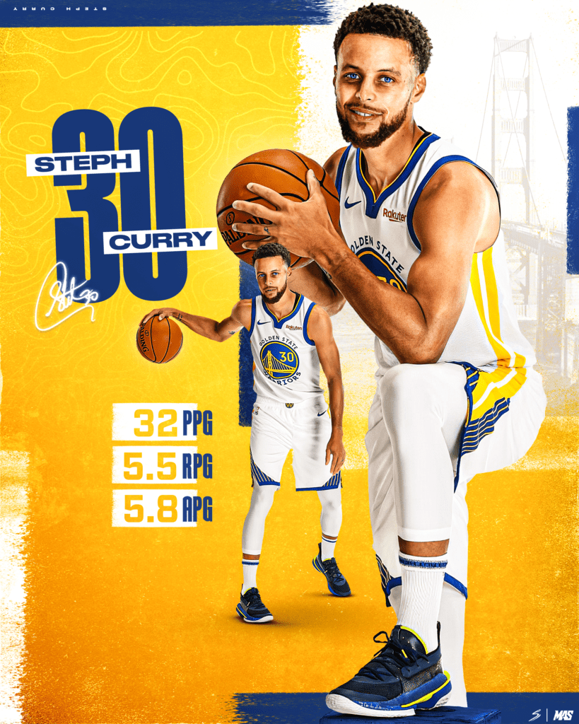 Graphic design piece of Steph Curry.